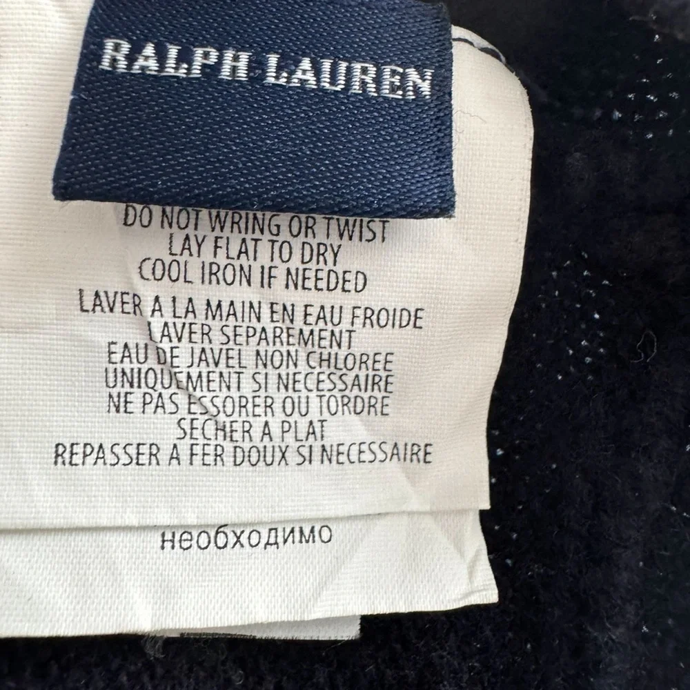 Ralph Lauren girls navy beret size 4-6X 100% wool